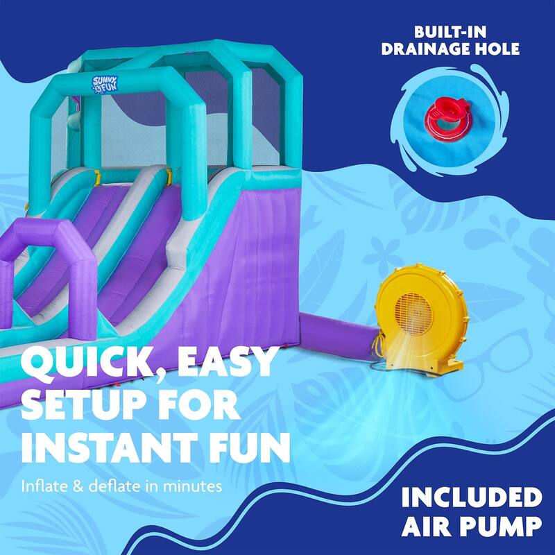 Sunny & Fun Mega Climb N' Go Inflatable Water Slide Park
