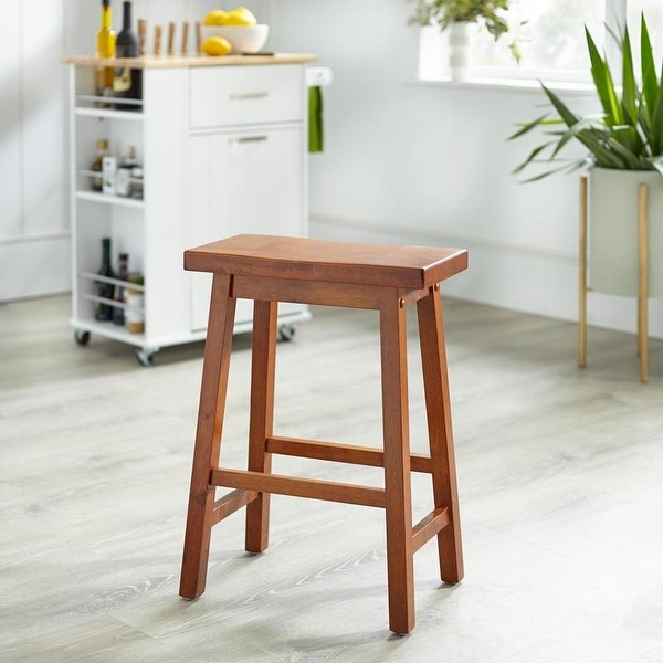 Simple Living Arizona 24 inch Solid Wood Counter Height Saddle