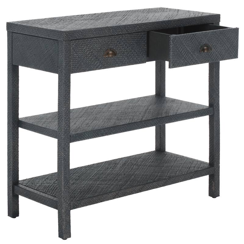 SAFAVIEH Iza Light Natural Raffia/ Gold Console Table - 31" W x 14" L x 30" H - 31"W x 14"D x 30"H