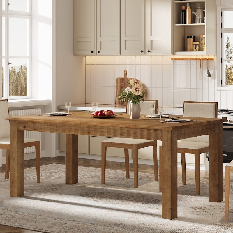 63 Inch Solid Wood Dining Table for 6 - 62.99" L x 31.5" W x 29.53" H
