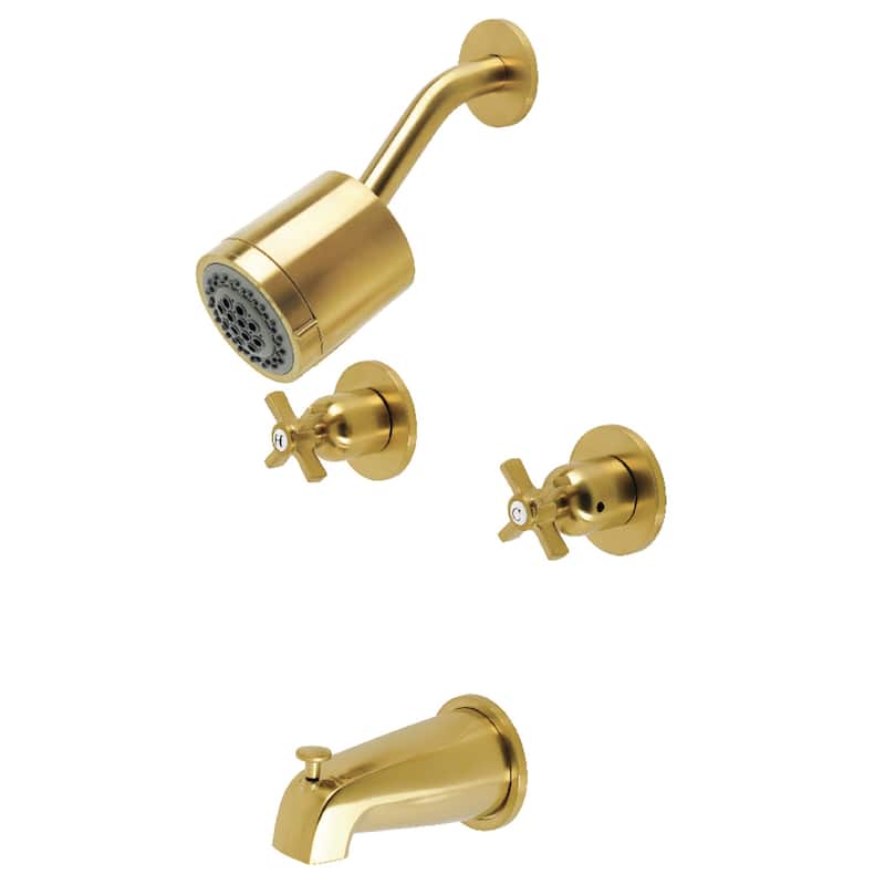 Millennium Two-Handle Tub and Shower Faucet - Brushed Brass