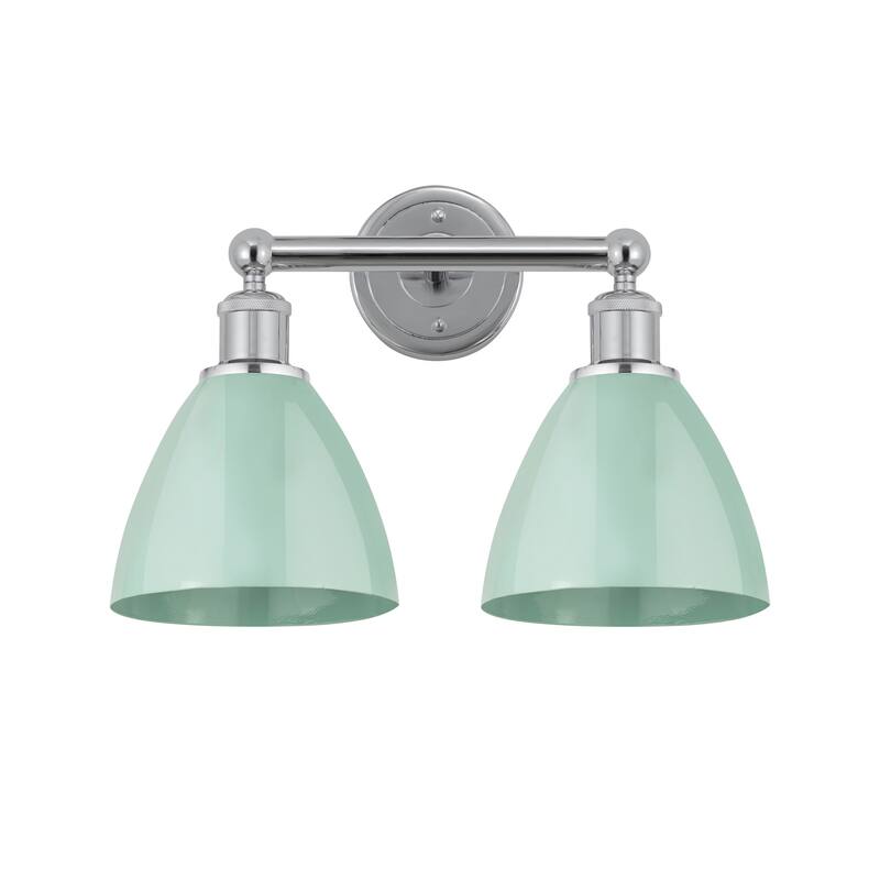 Innovations Lighting Plymouth Dome - 2 Light 17" Bath Vanity Light - Seafoam/Polished Chrome