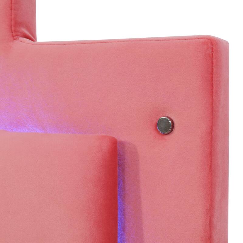 Full Size Velvet Platform Bed w/ Stylish Metal Legs Storage Bed Frame