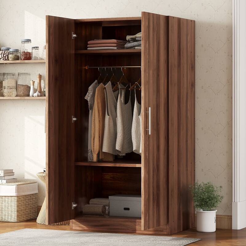 Stylish Armoires with Ample Storage and Clothes Rail Wardrobe Clothes Storage Cabinet for Bedroom
