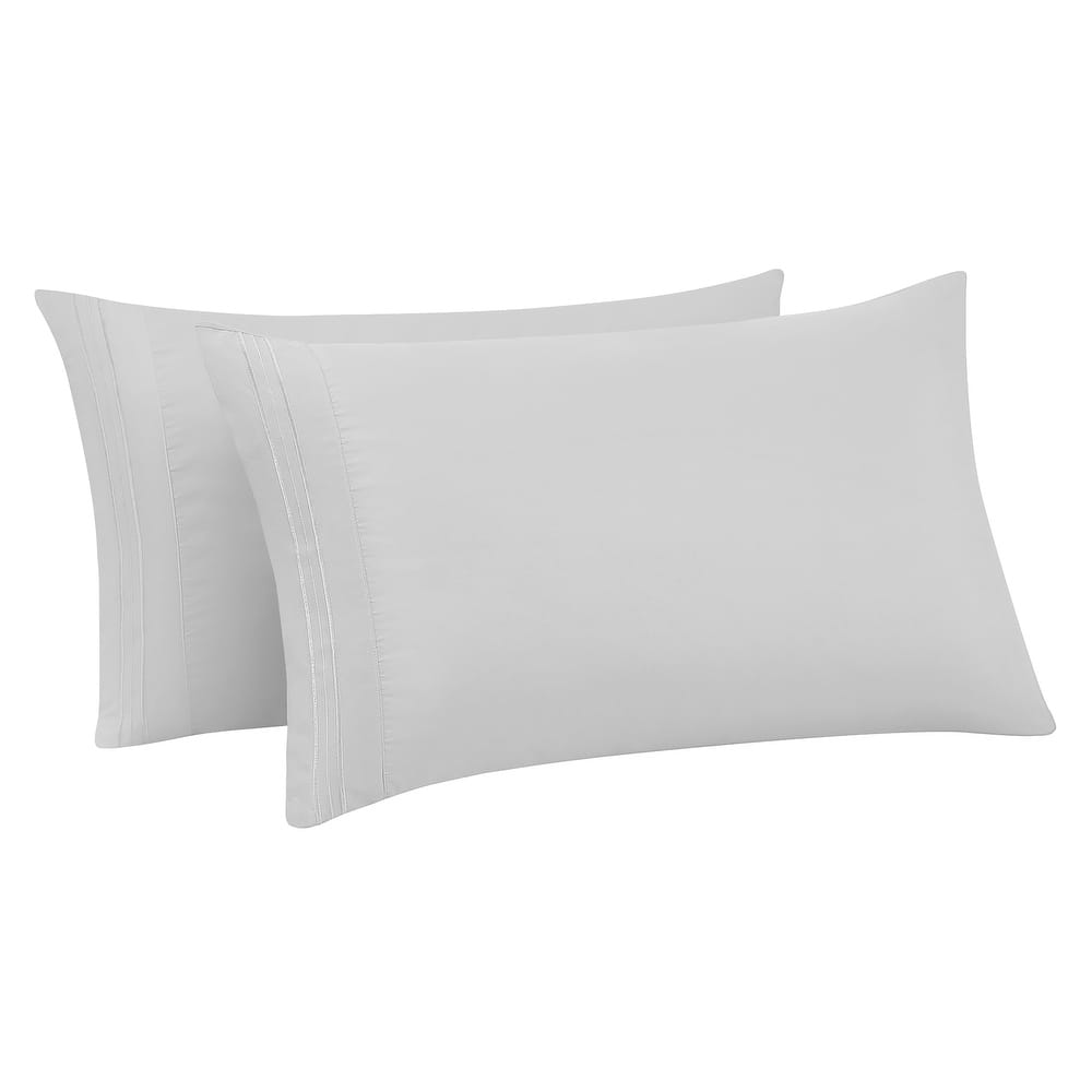 Sweet Home Collection Luxury Embroidered Ultra Soft Microfiber Pillowcases (2-Pack)