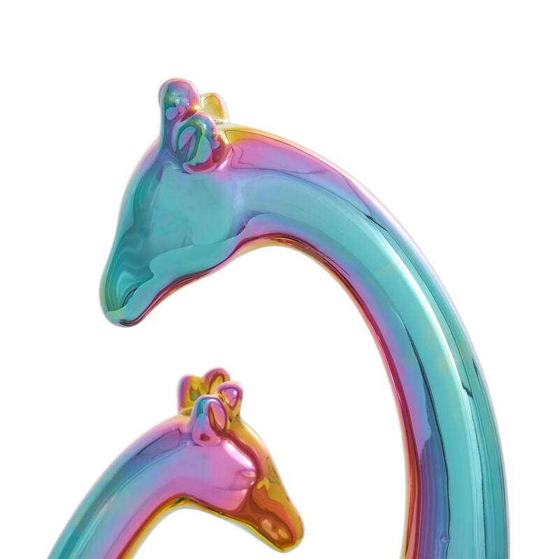Silver or Multi Colored Ceramic Giraffe Sculpture
