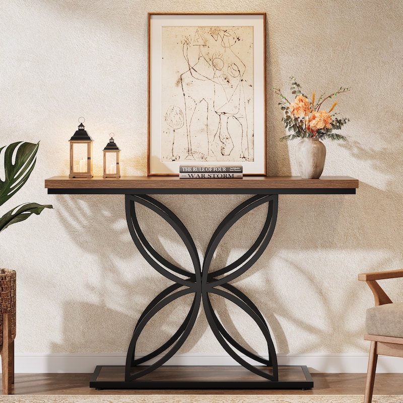 Industrial Butterfly Frame Console Table for Entryway Living Room