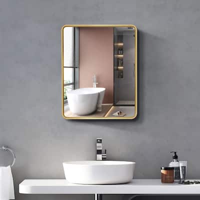 24" Aluminum Bathroom Mirror Wall Medicine Cabinet with Adjustable Shelves