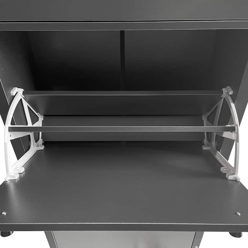 Roomfitters Narrow Shoe Cabinet Set with 4 Flip Compartments, Tipping Bucket Organizer with Adjustable Shelves