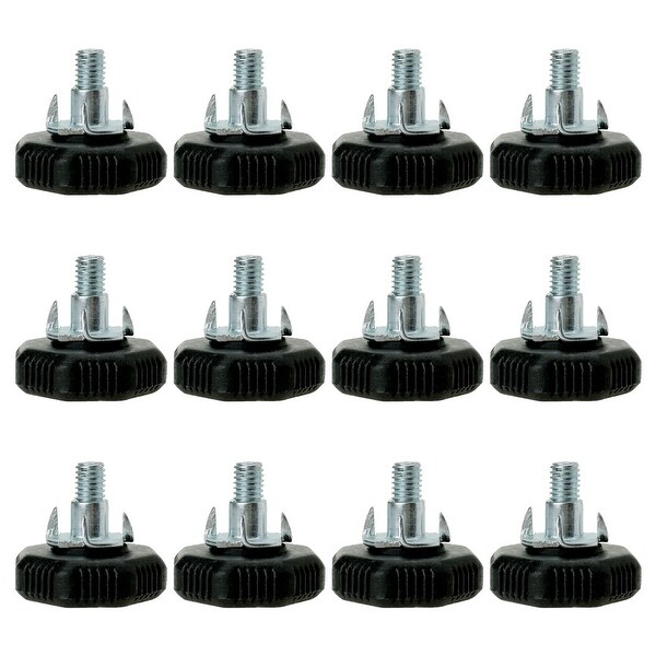 M8 x 20 x 38mm Screw on Furniture Glide Leveling Feet Floor Protector Adjustable Leveler with T-nuts for Chair Leg 12pcs
