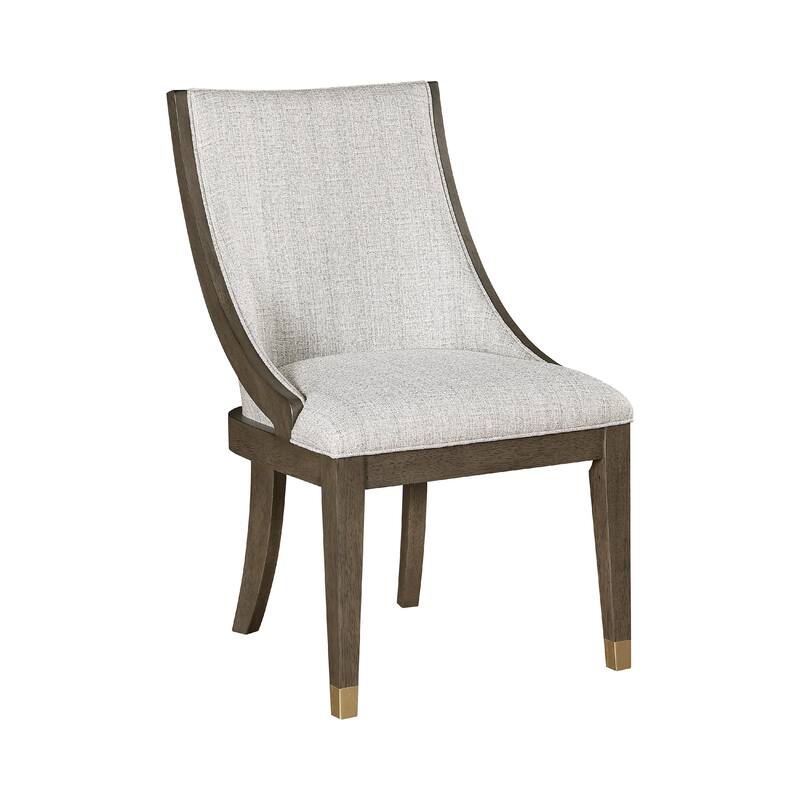 Greta Armchair Set of 2, Semi Deconstructed Gold Metal, Beige Fabric