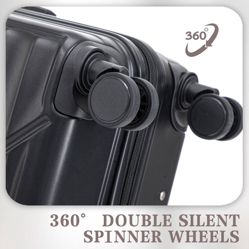 3 PCS in ABS Spinner Wheel Luggage, TSA Combination Lock for Big and Middle Size