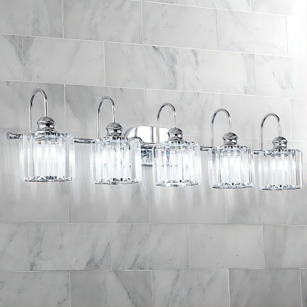 5 light Vintage Luxury Modern Dimmable Linear Crystal Bathroom Vanity Light Wall Light On Sale Bed Bath Beyond 36920045