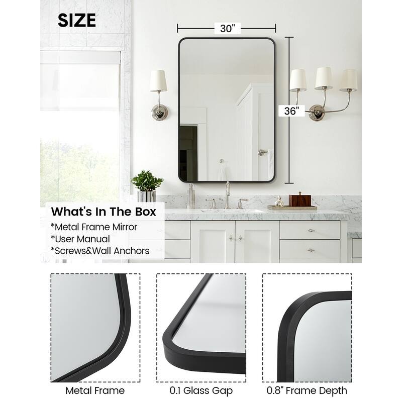 Large Metal Framed Bathroom Mirrors for Over Sink