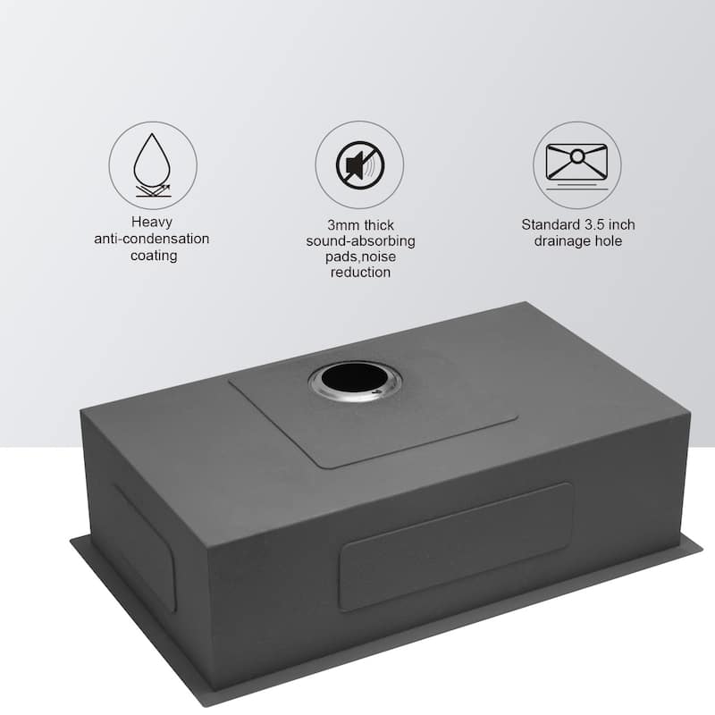 33 Inch Undermount Sink - Undermount Stainless Steel Kitchen Sink 16 Gauge 9 Inch Deep Single Bowl Kitchen Sink Basin