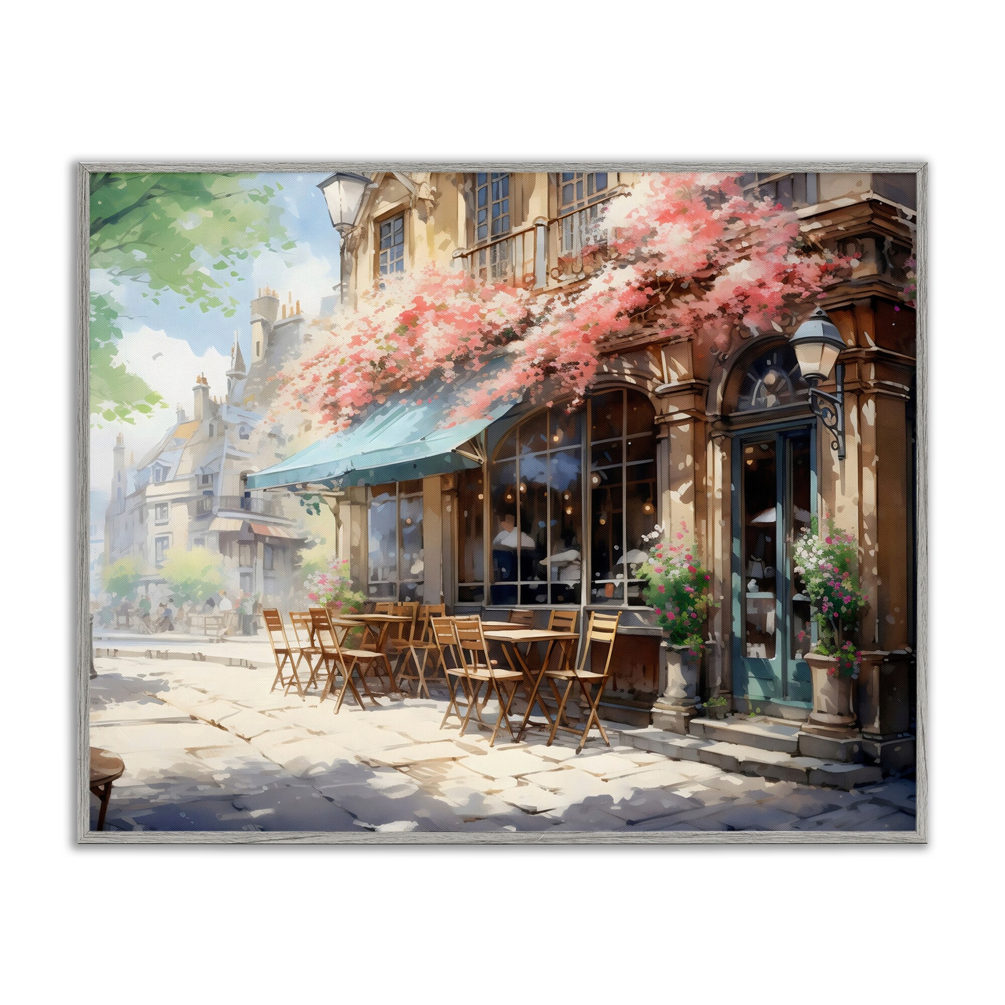 Stupell Cherry Blossom Bistro Framed Giclee Art Design By LSR Creative Studio