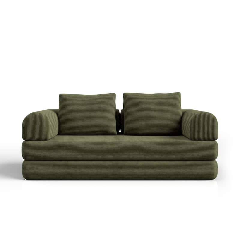 247 Shop At Home Sorai Modern Chenille Foam Modular Sofa with Pillows