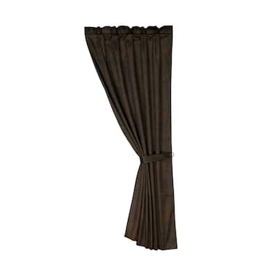 Paseo Road by Hiend Accents Chocolate Faux Leather Curtain, 48" x 84", 1PC
