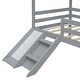 preview thumbnail 6 of 14, Modern Twin Size Low Loft Bed with Slide and Ladder and Safety Guardrails and House Roof for Bedroom