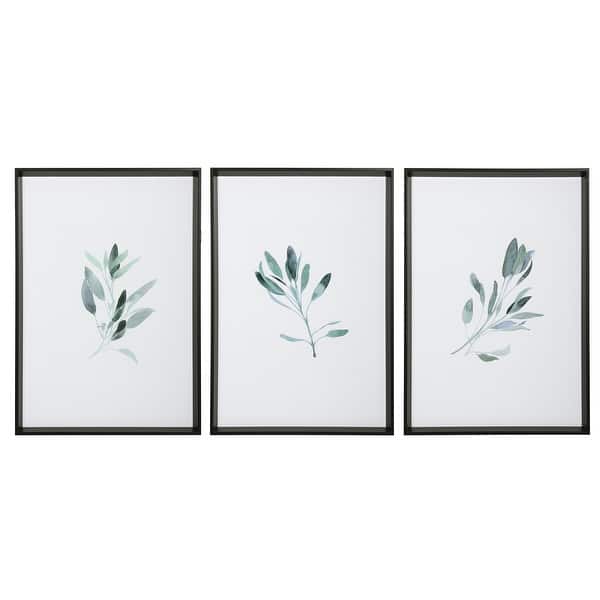 slide 2 of 7, Uttermost Simple Sage Watercolor Prints (Set of 3)