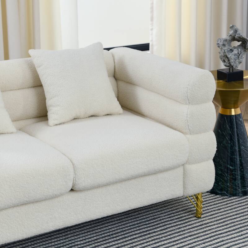 60Inch Oversized 2 Seater Sectional Sofa, Sectional Sofa-Deep Seating Sectional Sofa, Soft Sitting with 2 Pillows