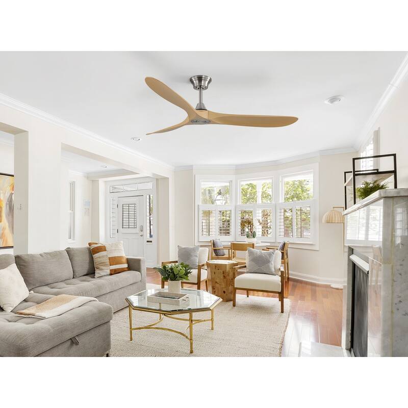 52''/60" Large Ceiling Fan without Lights, Remote Control and Reversible Motor Included, Smart Optinal