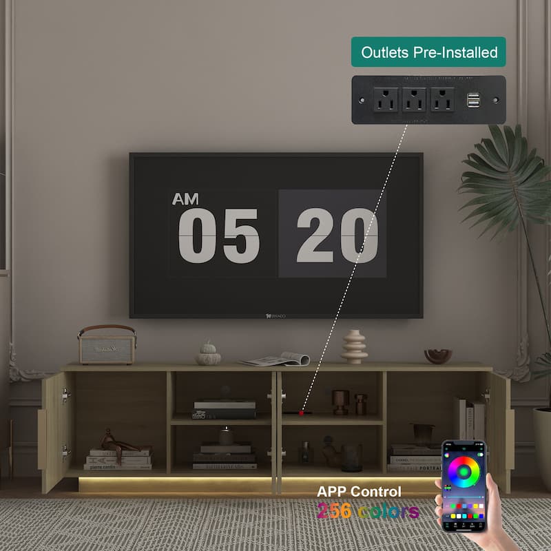 Entertainment Center Side Cabinet for Living Room, Bedroom TV Stand Media Console Cabinet Buffet Cabinet - Wood