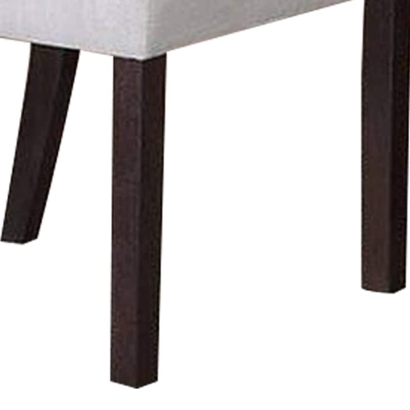 Dark Brown/White Fabric Upholstered Wood Frame Dining Chair, Set of 2, Sturdy Dining Chair for Dining Rooms - 19