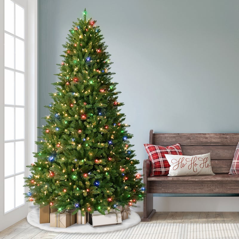 Puleo International 7.5 ft. Pre-Lit Fraser Fir Artificial Christmas Tree with 750 Dual Color LED Lights