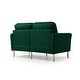 preview thumbnail 49 of 51, 2 Piece Living Room Sofa Set, Velvet Upholstered, Solid Manufactured Frame, Reversible Cushions, Metal Feet, Flared Armrests