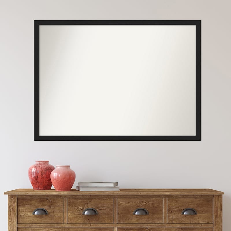 Non-Beveled Wall Mirror - Grace Brushed Metallic Black Narrow Frame