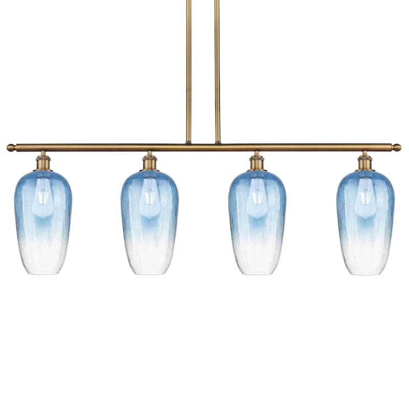 Innovations Lighting 516-4I-16-48 Brookhaven Flute Linear Brookhaven - Brushed Brass / Sapphire Blue