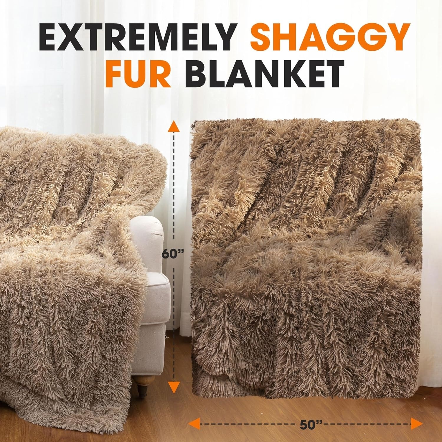 Cheer Collection Reversible Faux Fur Accent Throw Blanket-image