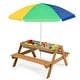 preview thumbnail 2 of 38, Costway 3-in-1 Kids Picnic Table Wooden Outdoor Sand & Water Table - See Details Natural+Blue+Green+Yellow