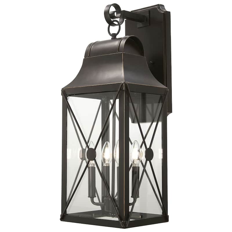 The Great Outdoors 73293 De Luz 1 Light 10-1/2" Wide Outdoor Wall - Oil Rubbed Bronze with Gold Highlights