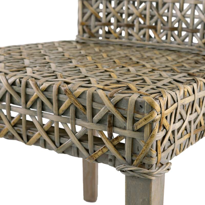 Woven Rattan Armless Side Chair - 34" - Gray