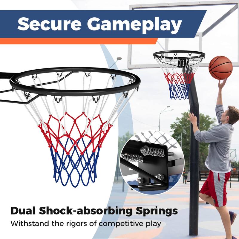 Costway 18" Basketball Rim with Double Springs & All Weather Net for - See Details
