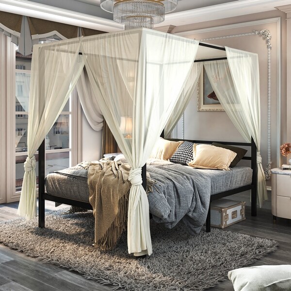 Heavy duty canopy bed frame discount
