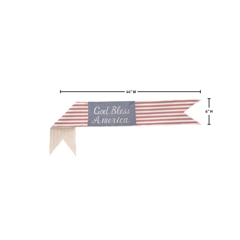 6"X44" "God Bless America" Stripe Banner