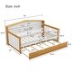 preview thumbnail 7 of 7, White+Walnut Twin Size Daybed with Trundle & Bookcase Headboard