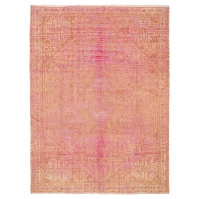 ECARPETGALLERY Hand-knotted Antalya Vintage Pink Wool Rug - 6'2 x 8'3