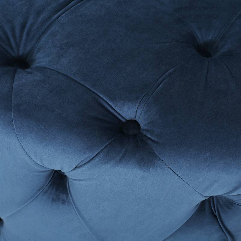 Orla Modern Glam Round Tufted Velvet Ottoman by Christopher Knight Home