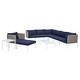 preview thumbnail 2 of 19, Harmony 10-Piece Sunbrella® Basket Weave Outdoor Patio Aluminum Sectional Sofa Set Navy
