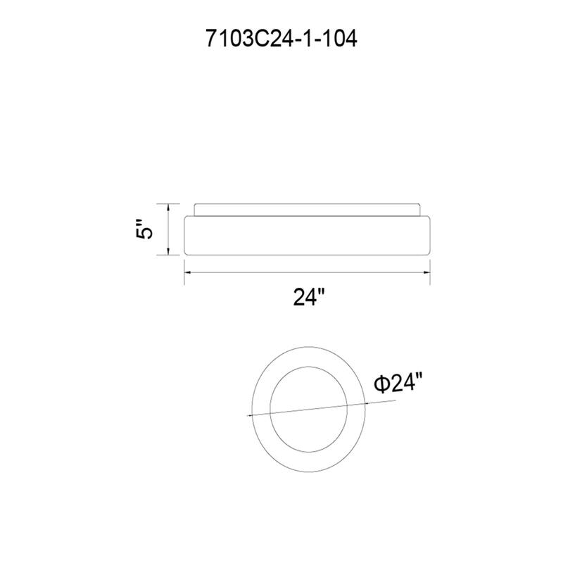 Arenal Integrated LED 24in White Flush Mount