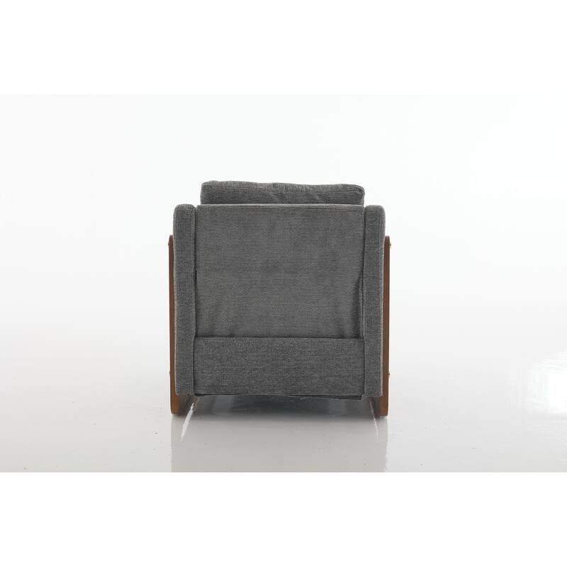 Accent Chair with Ergonomic Backrest, Upholstered Armchair with Nailhead Trim, Leisure Chair with Cushioned Seat