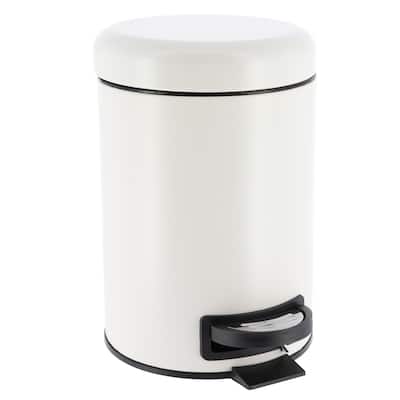 Evideco Soft Close Small Round Metal Bathroom Floor Step Trash Can - 3 liters - 0.8 gal.