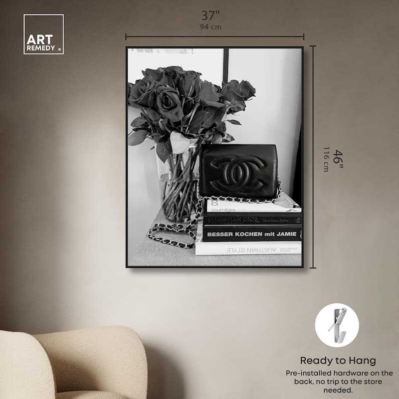 Classic Bag and Roses Canvas by Art Remedy