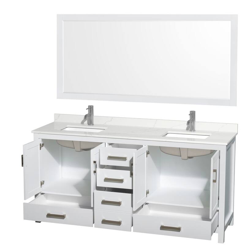 Wyndham Collection WCS141472D-QTZ-UNSM70 Sheffield 72" Free Standing