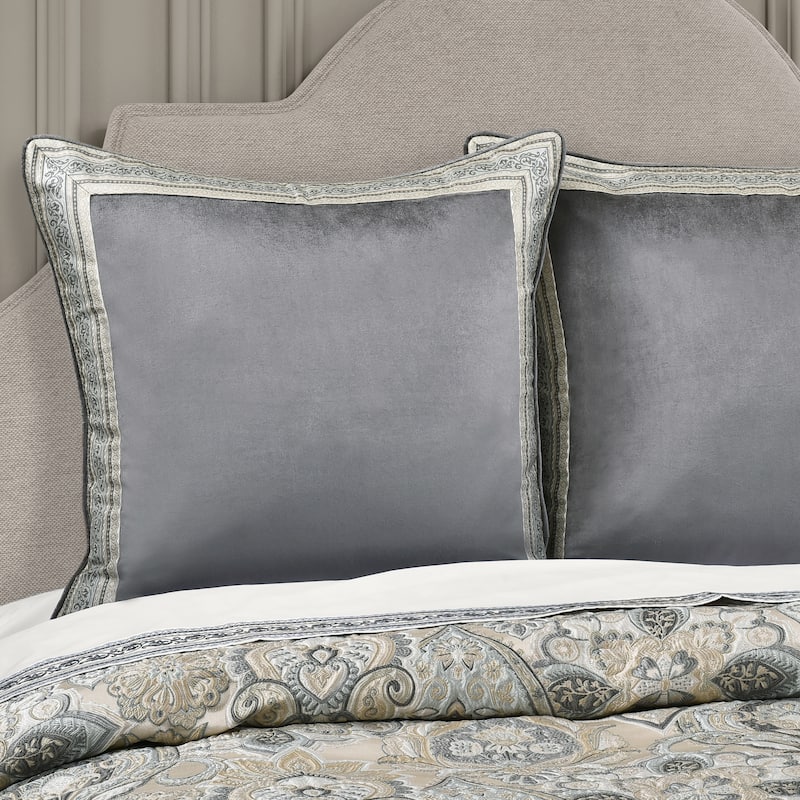 J. Queen New York Annabelle Euro Sham - Silver - Euro Square