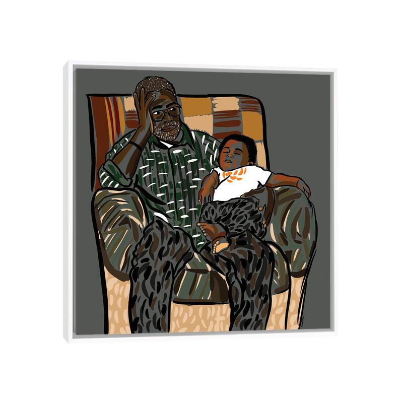 iCanvas "Poppop's Boy" by NoelleRx Framed - White - 37x37
